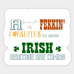 St Patrick's Day Funny Irish Curse Words Insults Slang Humor Sticker